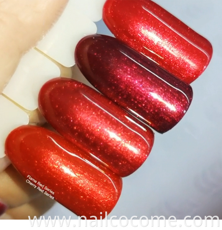 CCO Hot Sale Wholesale Christmas red nail gel 7.3 ml Soak Off Nail Polish Colors